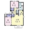 キャトルセゾンA 2LDKの間取り