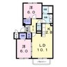 キャトルセゾンA 2LDKの間取り