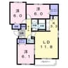 ソレアード石川 3LDKの間取り