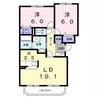 ソレアード石川 2LDKの間取り