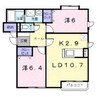 エミネンス 2LDKの間取り