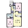 セレーノイルミオ 2LDKの間取り