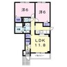 エルムプラシード5号館 2LDKの間取り