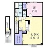 エルムプラシードA11号館 1LDKの間取り