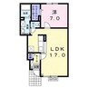 エルムプラシードA11号館 1LDKの間取り