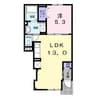 エルムプラシード13号館 1LDKの間取り
