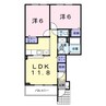 アヴニール・シェル10番館 2LDKの間取り