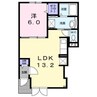 クレアドルーン 1LDKの間取り