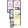 レーベンハイム　ななえ 2LDKの間取り