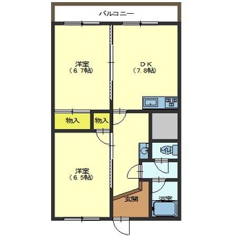 間取図 アシスト函館ヒルズＡ