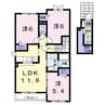 カラード　カープ2号棟 3LDKの間取り