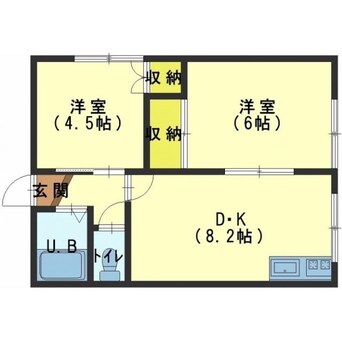 間取図 ル・シェルブルー末広