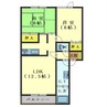トータス西桔梗C 2LDKの間取り