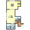 ティーハウス 1DKの間取り