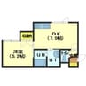 コープサイド亀田本町Ⅰ 1DKの間取り