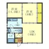 コーポ潤2 2LDKの間取り