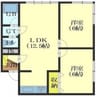 五稜郭パークサイドハウス 2LDKの間取り