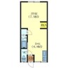 コーポHERO昭和 1DKの間取り
