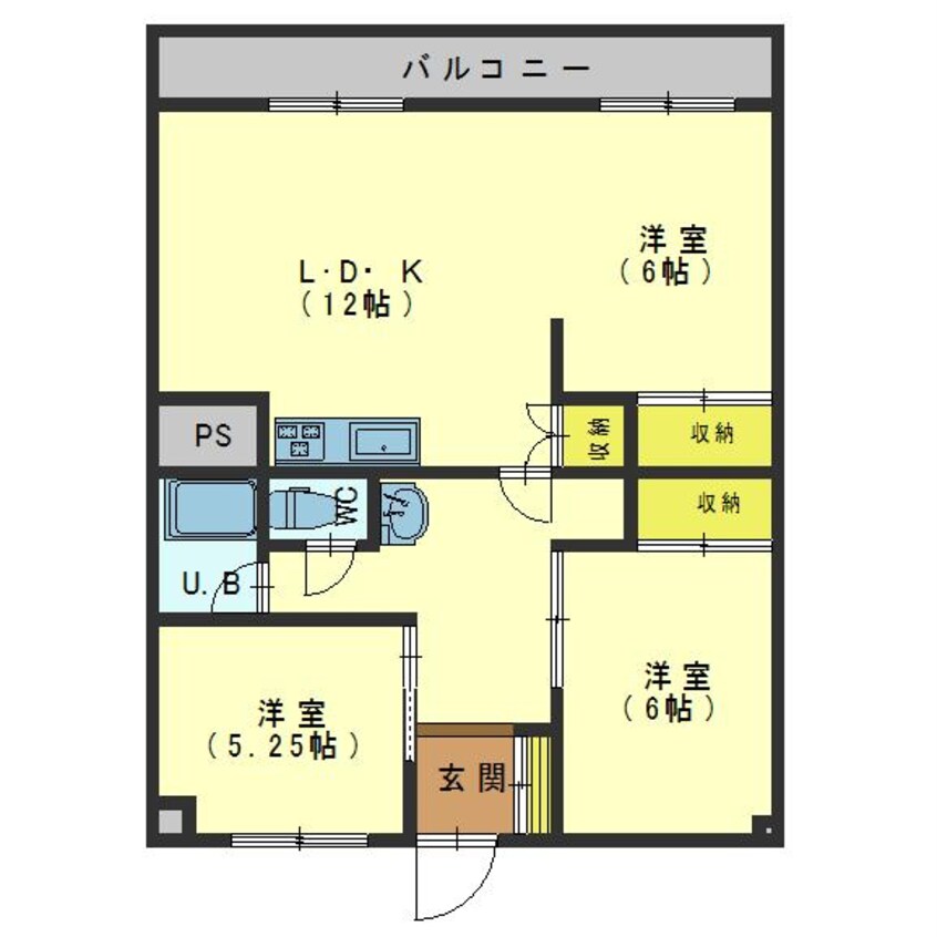 間取図 キャッスル富岡2号館