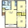 コーポヒカリA 2LDKの間取り