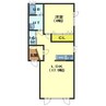 セピア七重浜ⅢB棟 1LDKの間取り