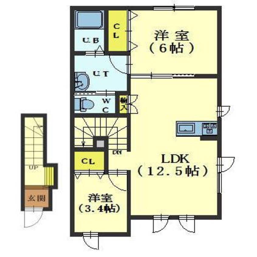 間取図 ラフィーネ谷地頭B