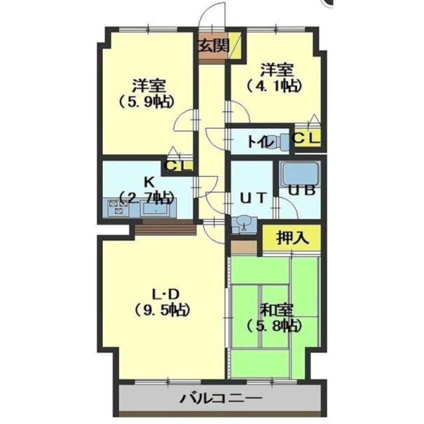 間取図 ライオンズマンション函館湯川