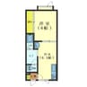 シティハウスⅡ 1DKの間取り
