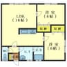 レジデンスM＆K 2LDKの間取り
