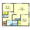 ワンセルフグランアージュⅡ 2LDKの間取り