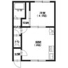 sideways美原Ⅰ 1DKの間取り