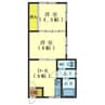 時任町31一棟三戸 2DKの間取り