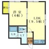 パステルコートミナト 1LDKの間取り