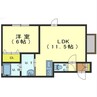グレース学園台 1LDKの間取り