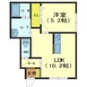 Avenue千歳 1LDKの間取り
