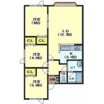 間取図 プレザント西桔梗Ⅱ