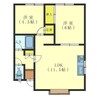 西花アパート 2LDKの間取り
