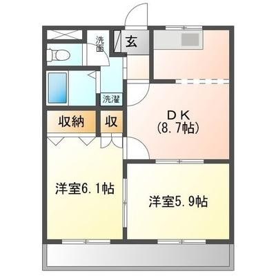 間取り図 名鉄津島線･尾西線（須ケ口-弥富）/七宝駅 徒歩31分 2階 築23年
