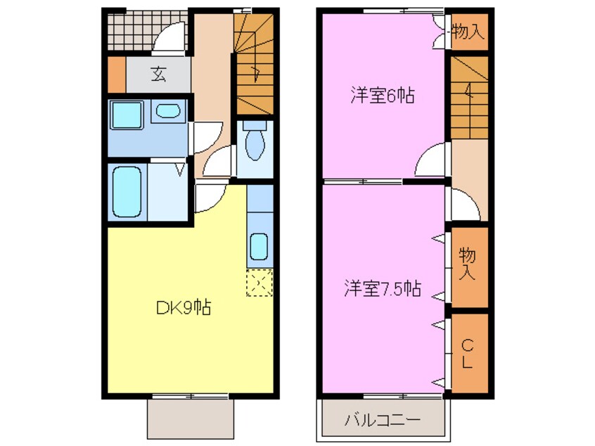 間取図 名古屋市営地下鉄東山線/中村公園駅 バス15分大治浄水場下車:停歩8分 1-2階 築25年