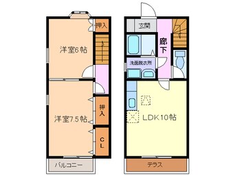 間取図 名鉄津島線･尾西線（須ケ口-弥富）/須ケ口駅 徒歩27分 1階 築21年