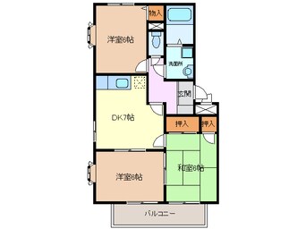 間取図 名鉄津島線･尾西線（須ケ口-弥富）/甚目寺駅 徒歩21分 2階 築27年