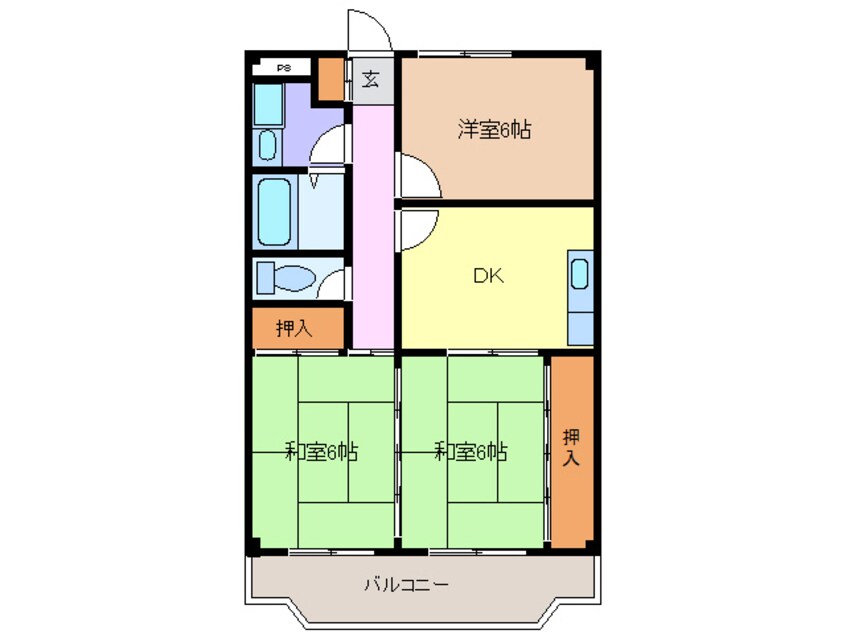 間取図 名鉄津島線･尾西線（須ケ口-弥富）/甚目寺駅 徒歩5分 1階 築32年