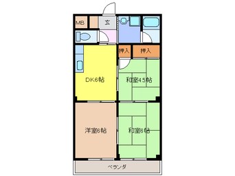 間取図 名古屋市営地下鉄東山線/中村公園駅 バス20分安松下車:停歩1分 2階 築28年