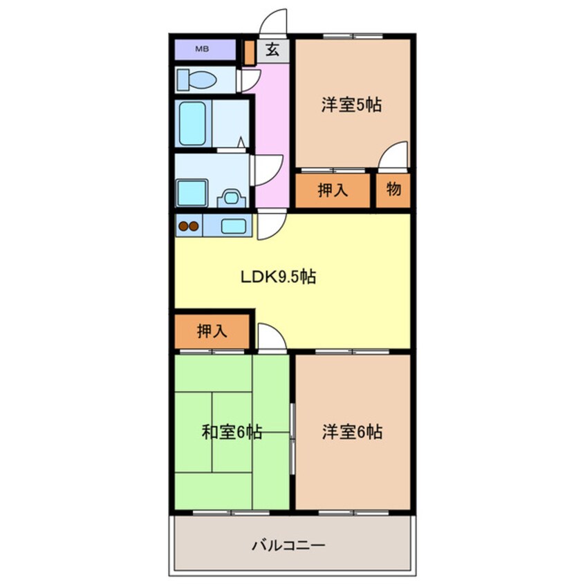 間取図 名鉄津島線･尾西線（須ケ口-弥富）/木田駅 徒歩11分 2階 築27年