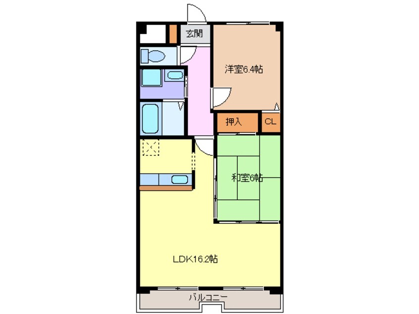 間取図 名古屋市営地下鉄東山線/中村公園駅 バス10分大治役場前下車:停歩6分 2階 築23年