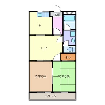 間取図 名鉄津島線･尾西線（須ケ口-弥富）/津島駅 徒歩26分 2階 築28年