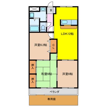 間取図 名鉄津島線･尾西線（須ケ口-弥富）/七宝駅 徒歩25分 1階 築22年