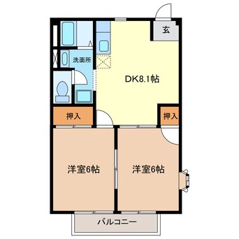 間取図 名鉄名古屋本線/須ケ口駅 徒歩15分 1階 築31年