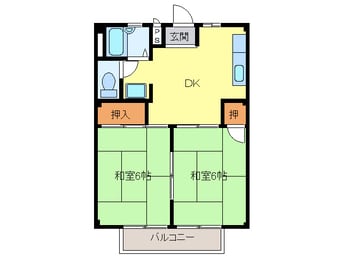 間取図 名鉄津島線･尾西線（須ケ口-弥富）/青塚駅 徒歩6分 1階 築32年