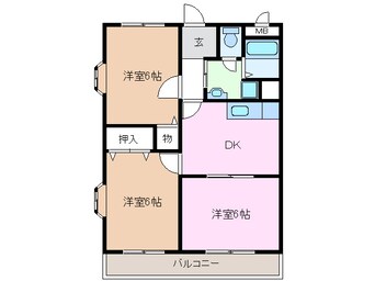 間取図 名古屋市営地下鉄東山線/岩塚駅 バス15分万場小橋下車:停歩6分 2階 築28年